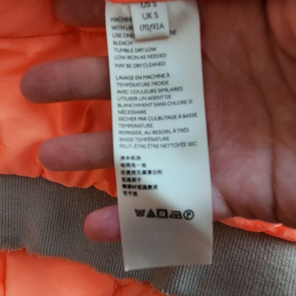 We the Free People Orange-Grey Black Run Reversible Puffer hood Jacket Small - Picture 11 of 13